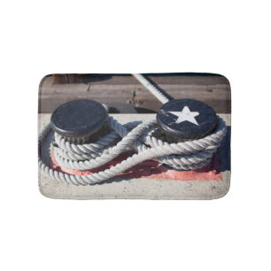 Rope Tied To Two Bollards Bath Mat