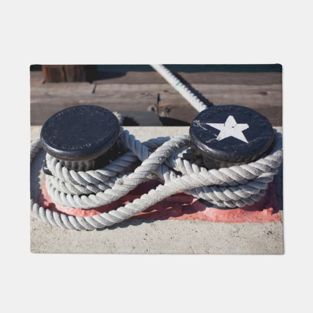Rope Tied To Two Bollards Doormat (Front)