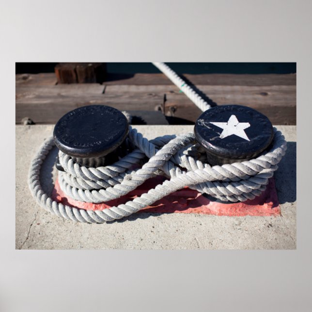 Rope Tied To Two Bollards Poster (Front)