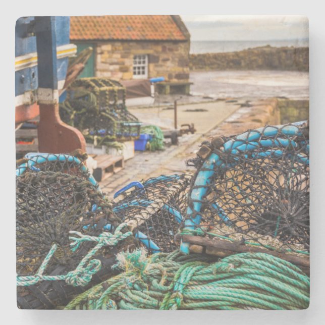 Ropes And Lobster Pots | Pittenweem, Scotland Stone Coaster (Front)