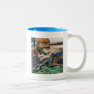 Ropes And Lobster Pots Pittenweem, Scotland Two-Tone Coffee Mug