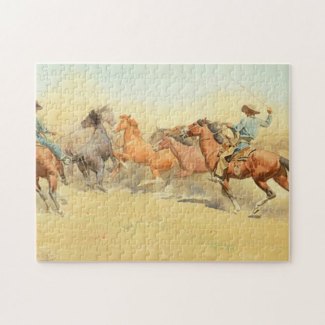 Roping Horses, 1945 by Maynard Dixon Jigsaw Puzzle (Horizontal)