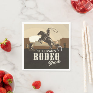Roping Roundup Cowboy Rodeo Show Personalised Napkin