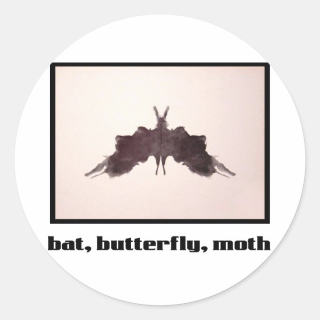 Rorschach Inkblot 5 Classic Round Sticker (Front)