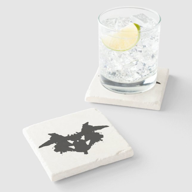 Rorschach Inkblot Stone Coaster (Side)