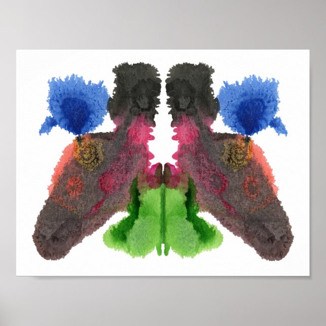 Rorschach Inkblot Test Fun Art Poster (Front)