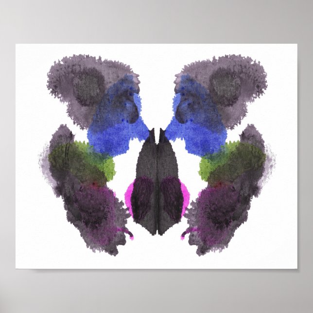 Rorschach Inkblot Test Fun Art Poster (Front)
