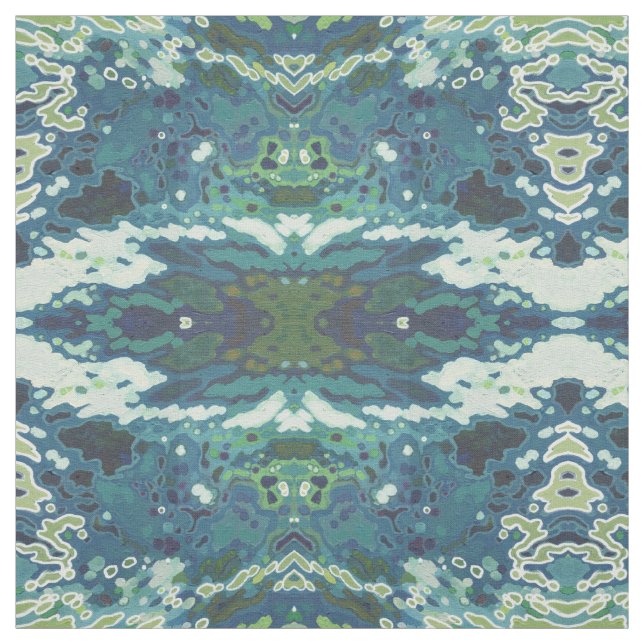 Rorschach Navy & Gold Coastal Fabric by Juul (Swatch)