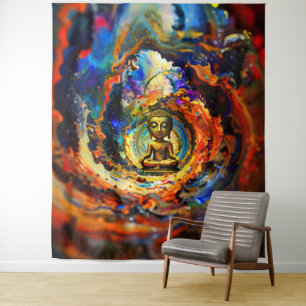 Rorschach style Buddha 80x60 001 Tapestry