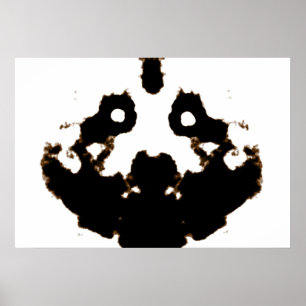 Rorschach Test of an Ink Blot Card on White Poster