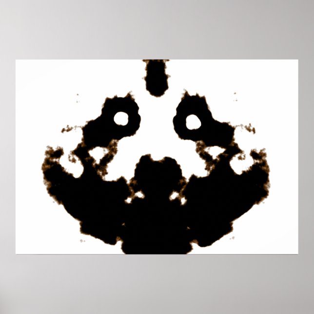 Rorschach Test of an Ink Blot Card on White Poster (Front)