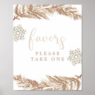 RORY Boho Beige Winter Wonderland Favours Sign