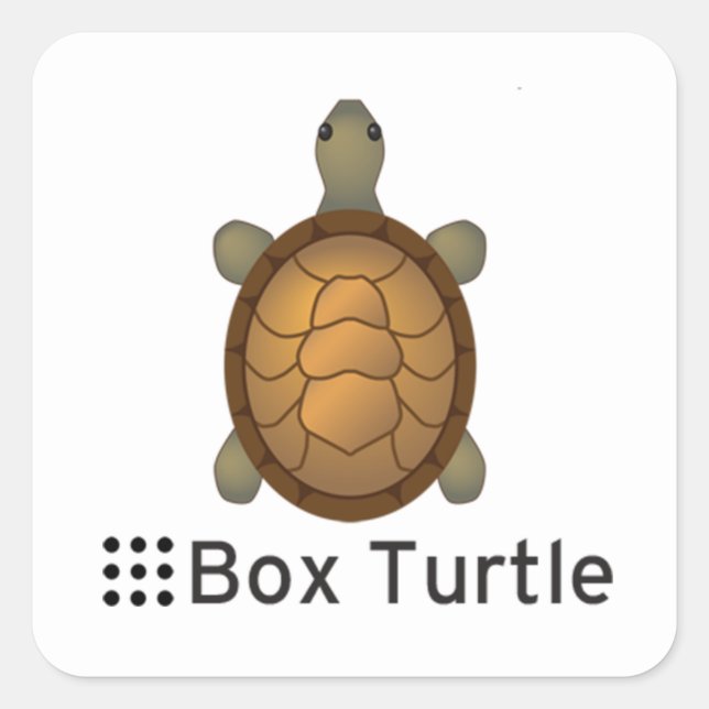ROS Box Turtle Square Sticker (Front)