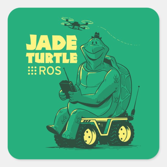 ROS Jade Turtle Square Sticker (Front)
