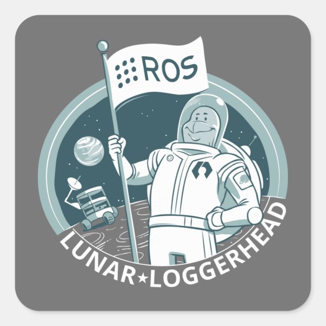 ROS Lunar Loggerhead Square Sticker (Front)