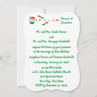 rosa bandiera italiana Italia Invitation