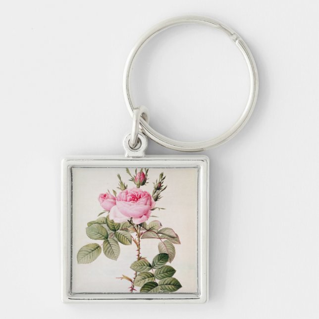 Rosa Bifera Officinalis, from 'Les Roses' Key Ring (Front)