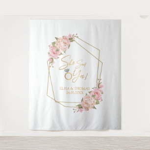 Rosa Bridal Shower Floral Fund Tapestry