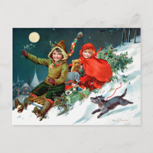 Rosa C. Petherick: Christmas Shopping Holiday Postcard