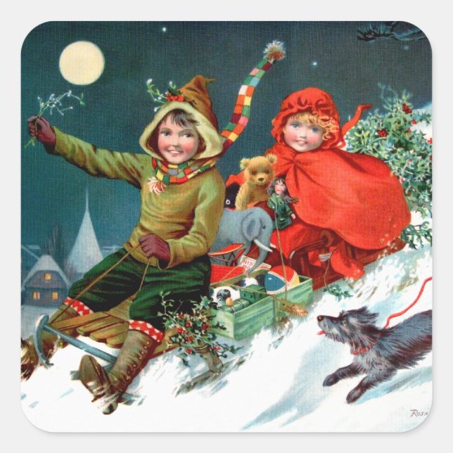 Rosa C. Petherick: Christmas Shopping Square Sticker (Front)