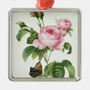 Rosa Centifolia Metal Ornament