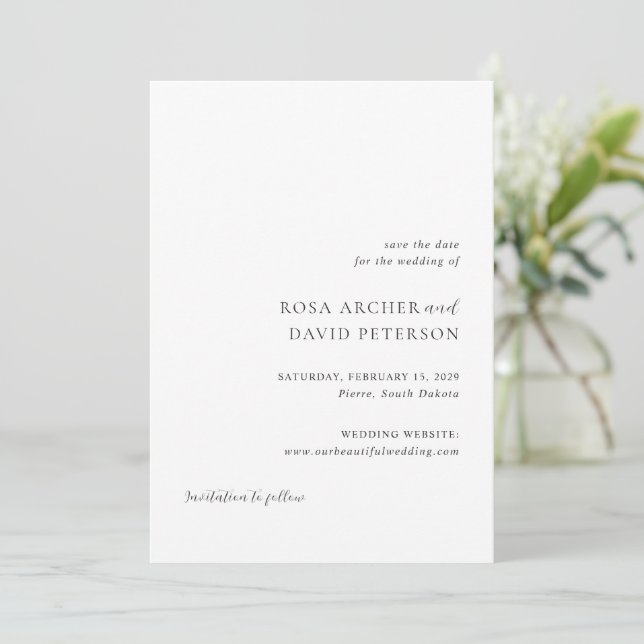 Rosa Elegant Modern Wedding Save The Date (Standing Front)