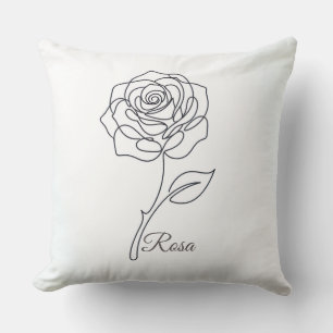 Rosa: Elegant One Line Art Pillow