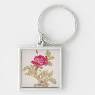 Rosa Gallica Pontiana, from 'Les Roses' Key Ring