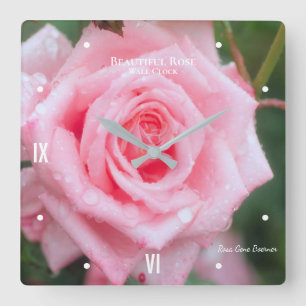 Rosa Gene Boerner [Acrylic Wall Clock] Square Wall Clock