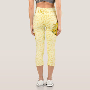 Rosa Gold Bunny Capri Leggins Leggings