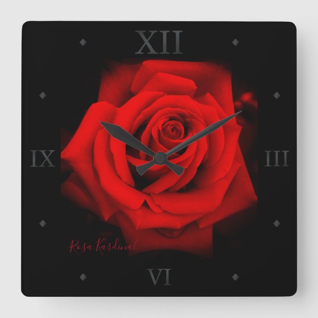 Rosa Kardinal：Acrylic Wall Clock (Front)