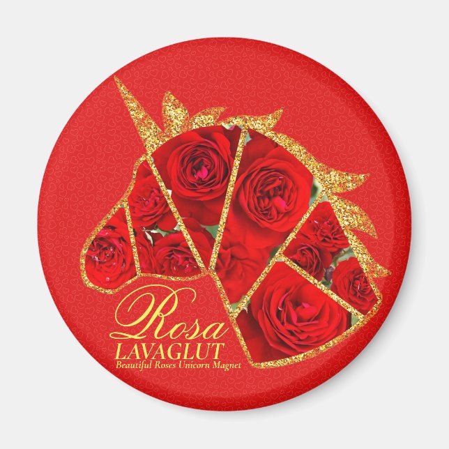 Rosa Lavaglut Magnet (Front)