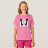 Rosa Mädchen T-shirt mit Schmetterling (Front Full)
