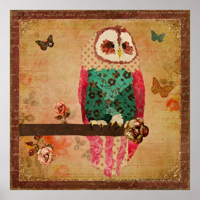 Rosa Owl  Vintage Poster (Front)