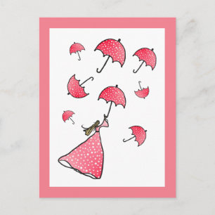 Rosa Regen Postcard