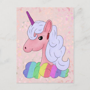 Rosa Regenbogeneinhorn Postcard