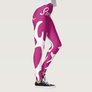 Rosa samiskt inspirerade tecken leggings