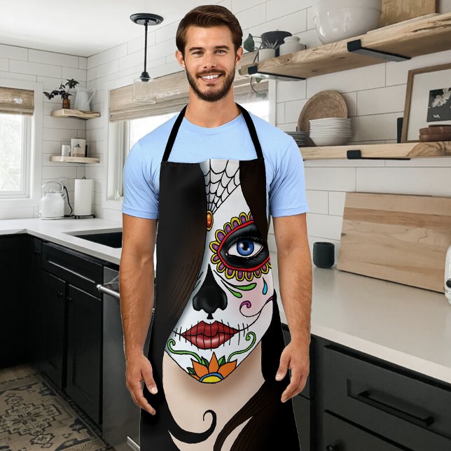 Rosa Sugar Skull Portrait Apron (Creator Uploaded)