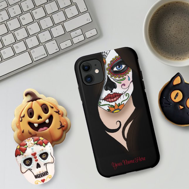 Rosa Sugar Skull Portrait  Case-Mate iPhone Case (Creator Uploaded)