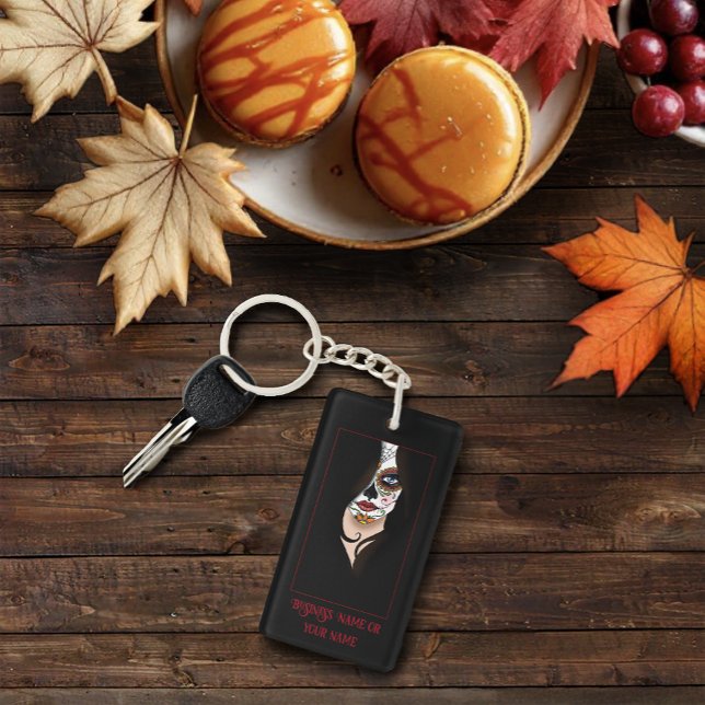 Rosa Sugar Skull Portrait Key Ring (Creator Uploaded)