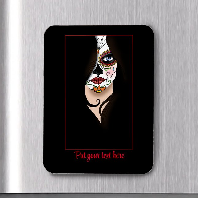 Rosa Sugar Skull Portrait Magnet (Creator Uploaded)