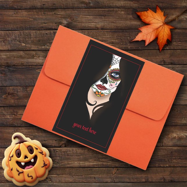 Rosa Sugar Skull Portrait Rectangular Sticker (Creator Uploaded)