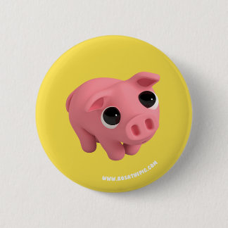 Rosa the Pig are shy 6 Cm Round Badge