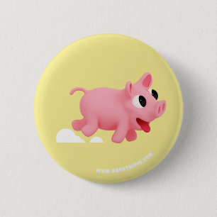 Rosa the Pig keep running 6 Cm Round Badge