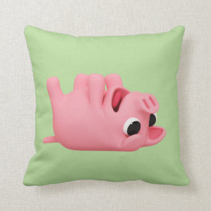 Rosa the Pig laying on her back Cushion