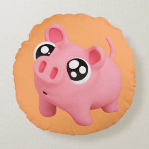 Rosa the Pig puppy Eyes Round Cushion