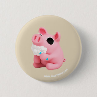 Rosa the Pig Tooth Brushing 6 Cm Round Badge