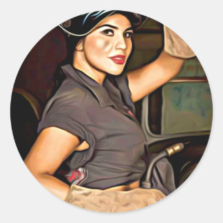 Rosa-the-welder Classic Round Sticker