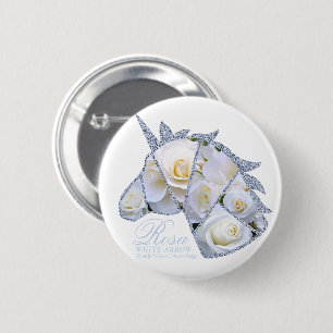 Rosa White Arrow 6 Cm Round Badge
