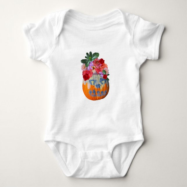 Rosabella Floral Pumpkin Graphic  Baby Bodysuit (Front)